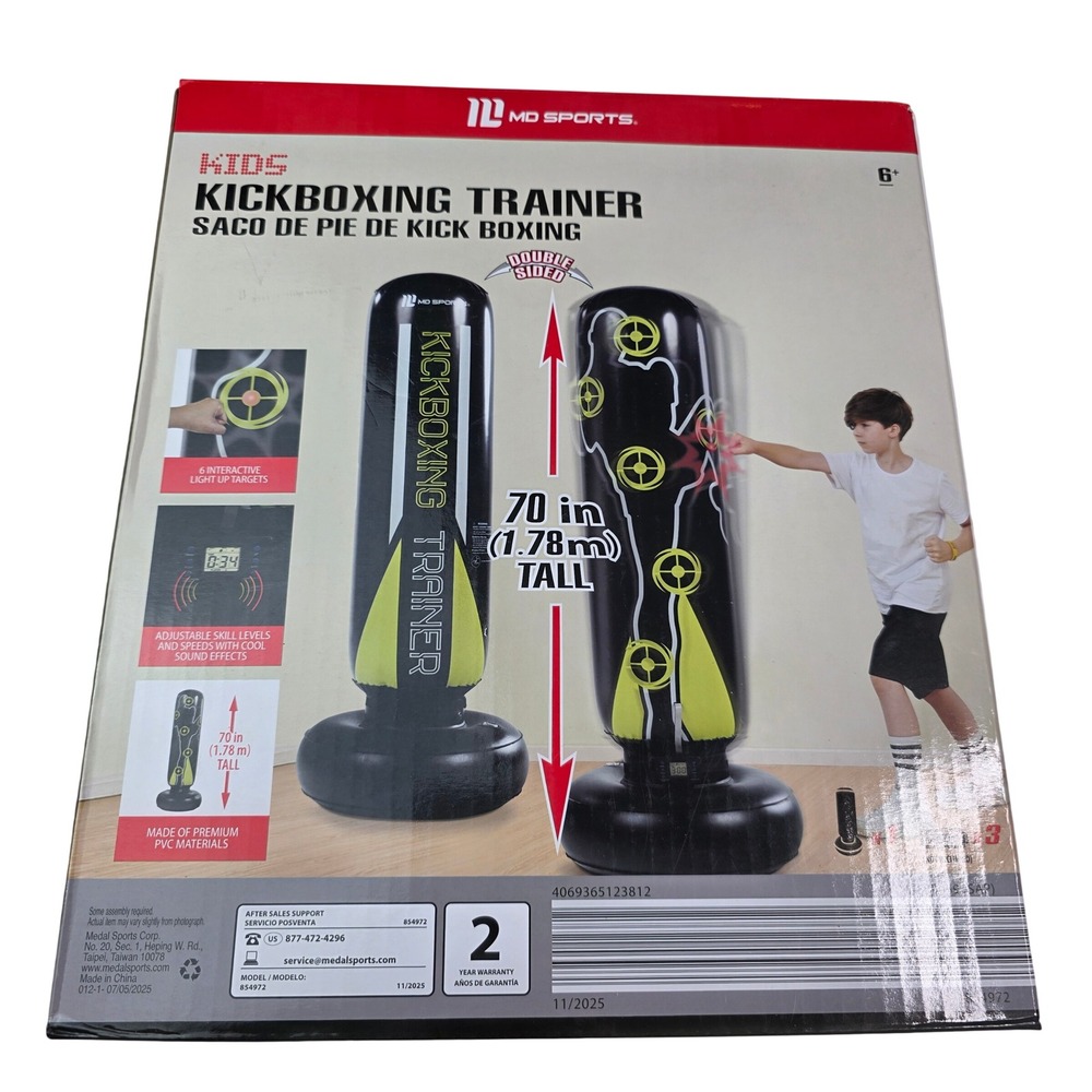 MD Sports Kids Kickboxing Trainer 70 Inch‎ Inflatable Punching Bag 854972 NEW P3